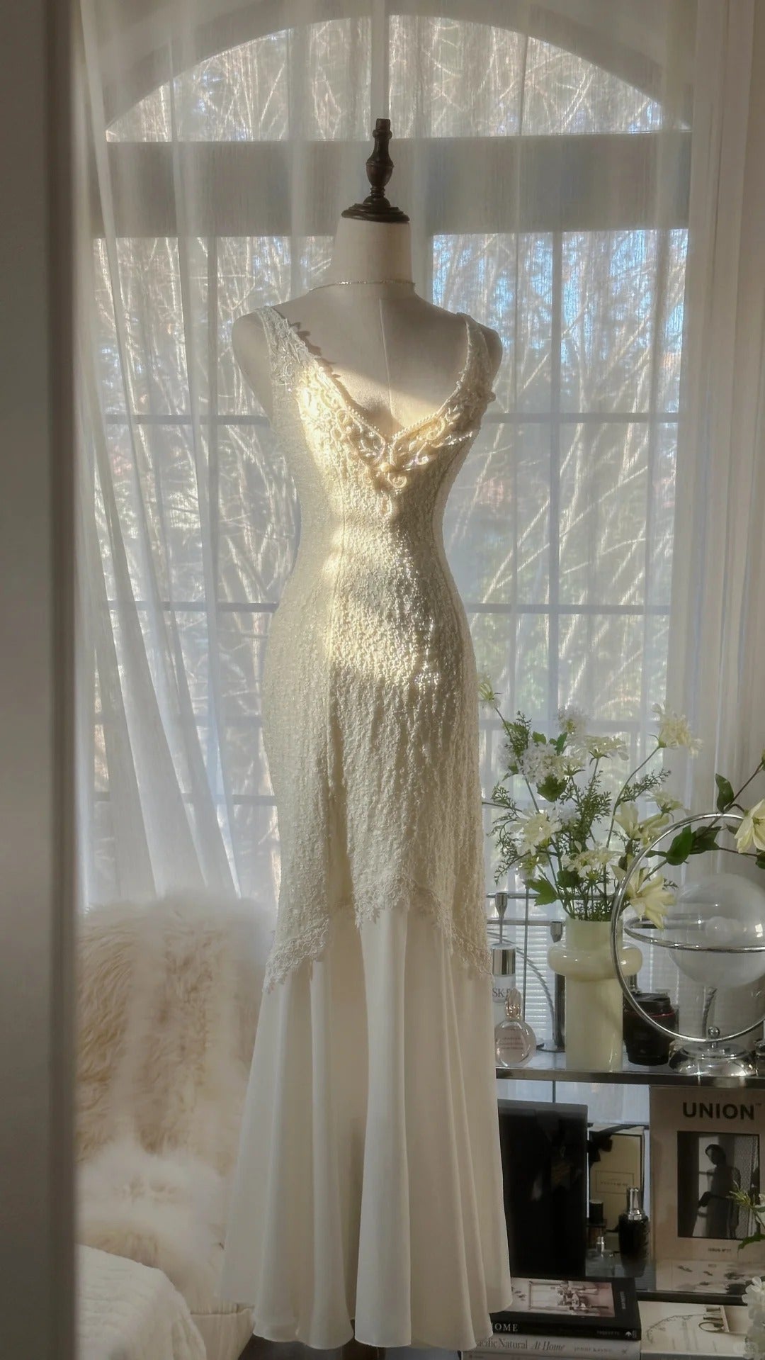 Vintage Evening Dresses, Ivory Sleeveless Party Gowns cg25522
