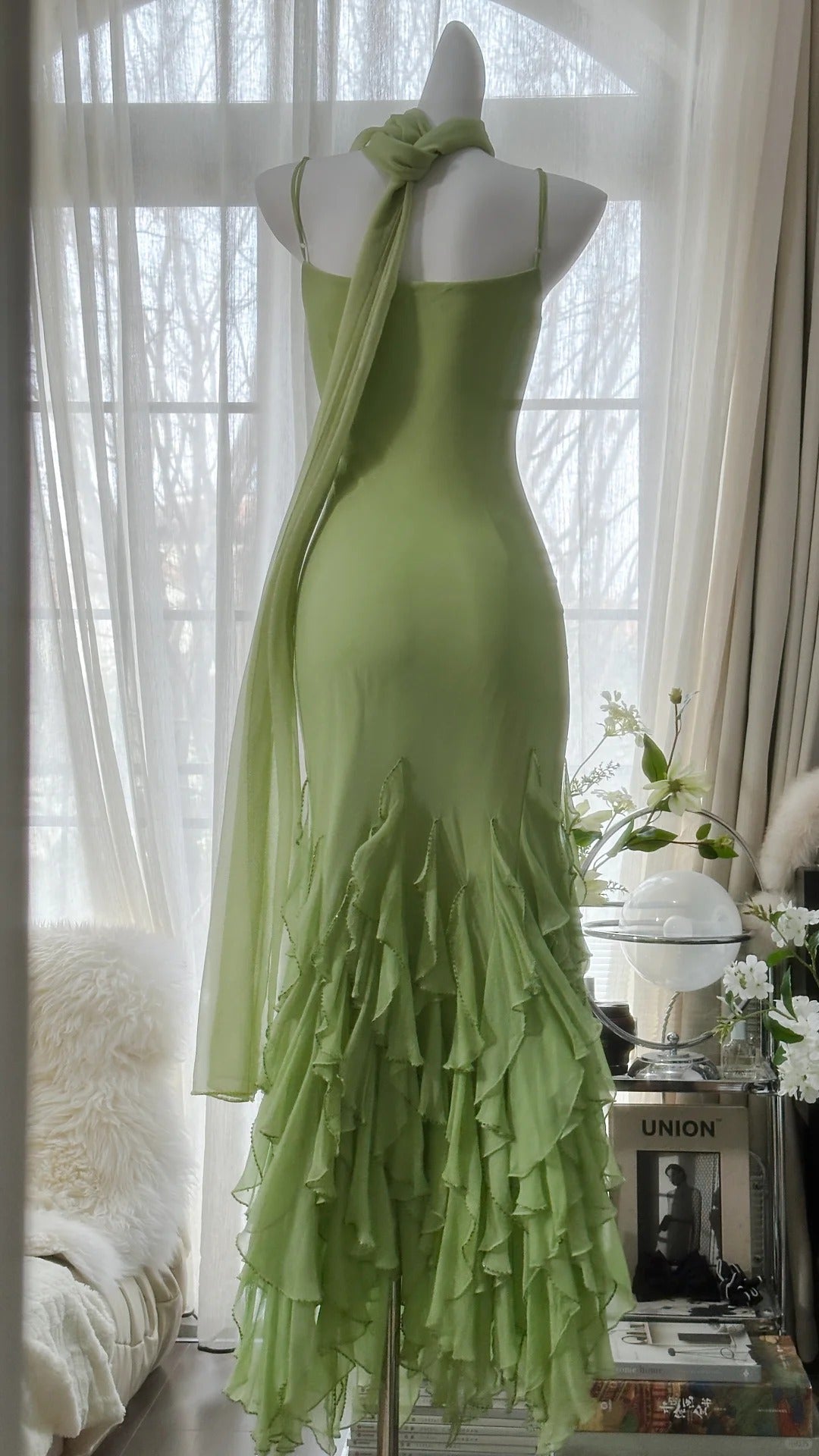 Vintage Evening Dresses, Sleeveless Green Party Gowns cg25524