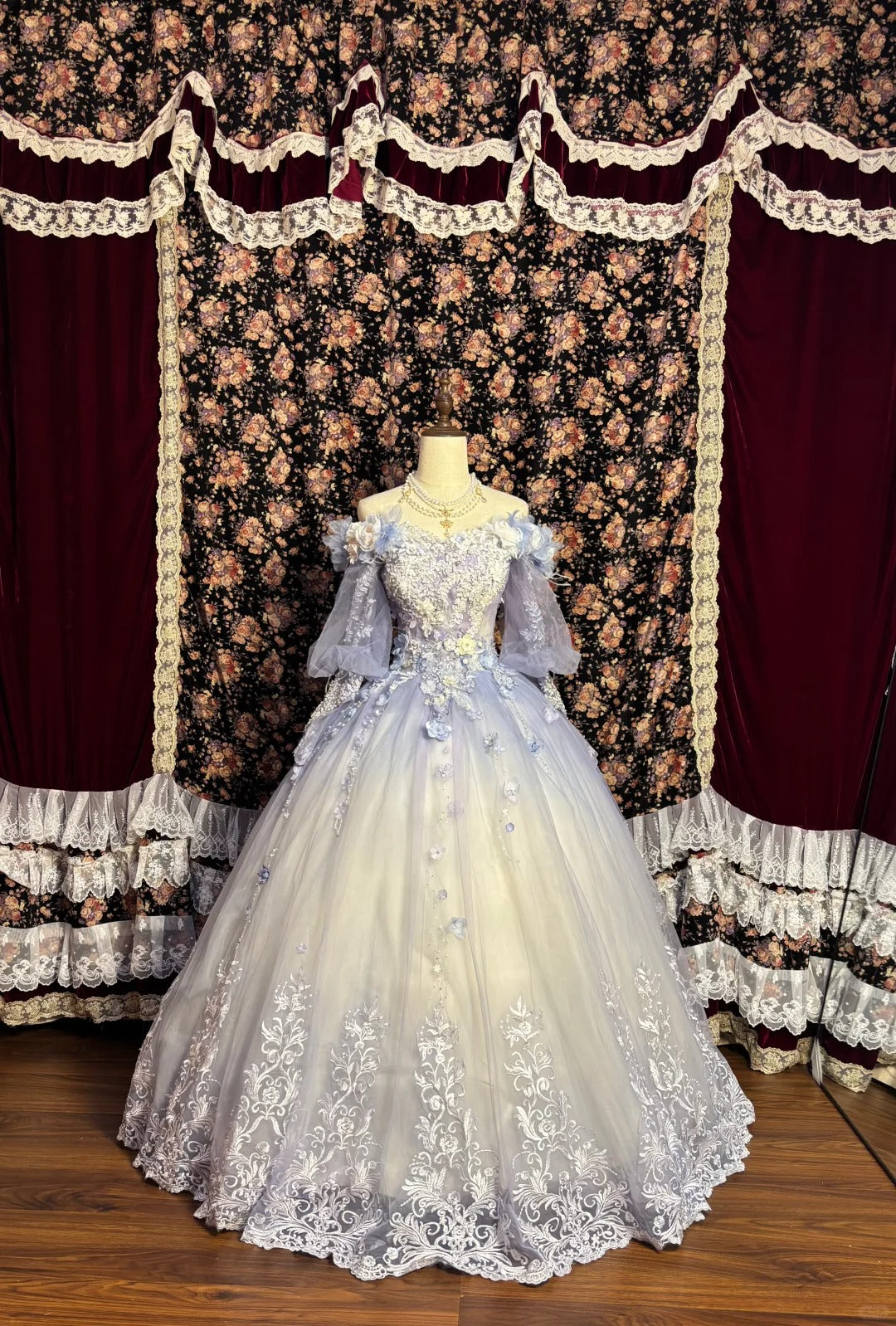 A Line Long Sleeves Ball Gown Quinceanera Dress Unique Long Evening Dress cg25537