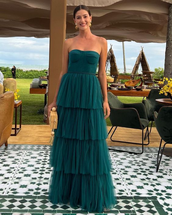 Dark Green Long prom dresses party dress cg24929