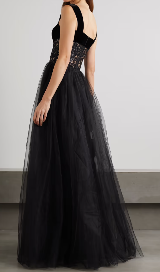 Sleeveless Lace And Tulle prom Gown cg5798