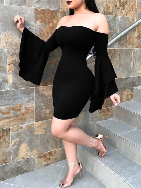 Sexy Layered Flared Sleeve Bodycon Mini homecoming Dress cg1218