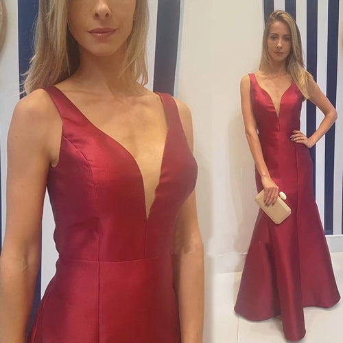 V Neck Formal Evening Gown Long Prom Dress cg12953