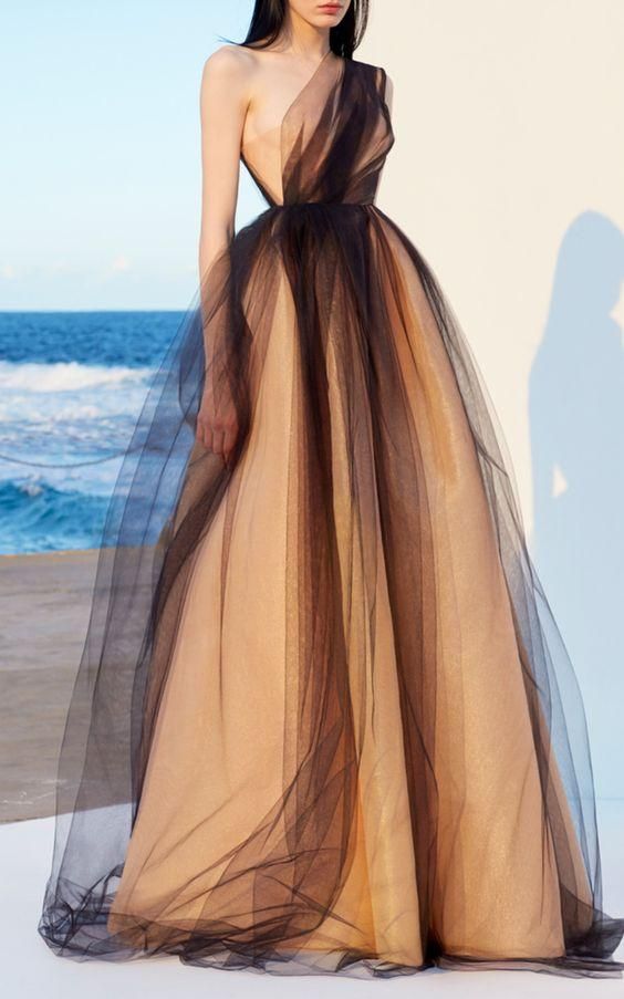One Shoulder Prom Gowns, Long evening Dresses, Tulle Formal Evening Dress,A Line Party Dress cg13015