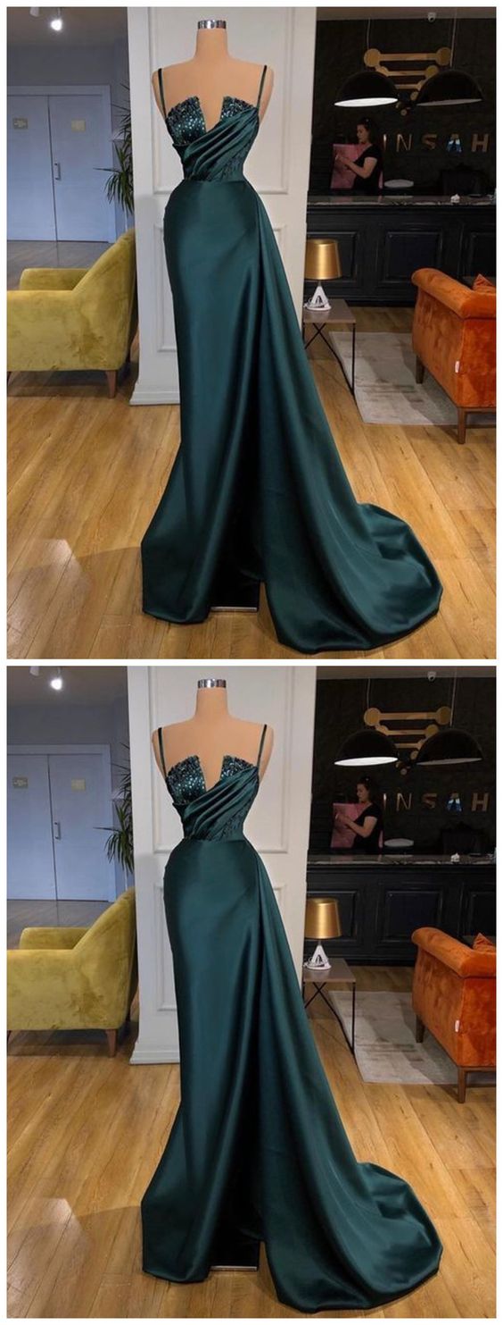 Sleeveless Floor-Length green Prom Dresses cg13055