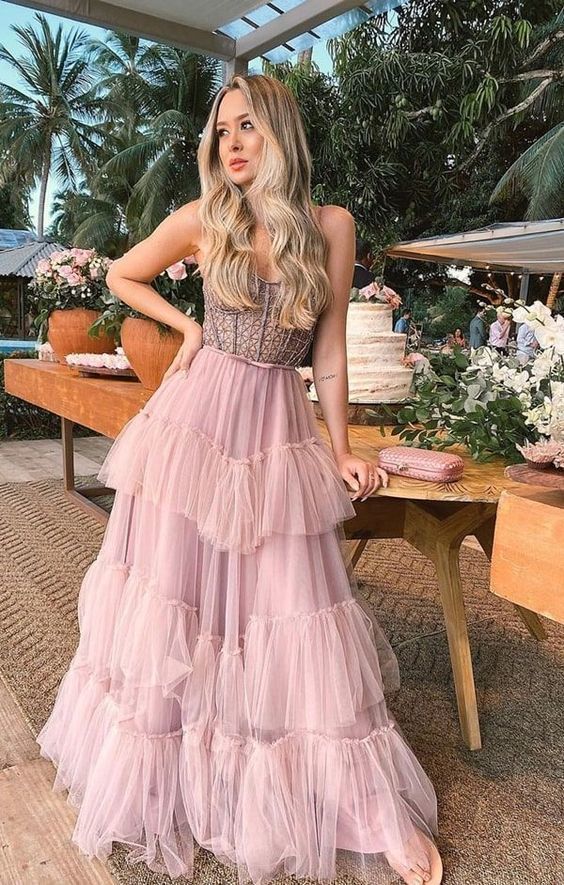 Pink long prom dress, formal dress cg13110