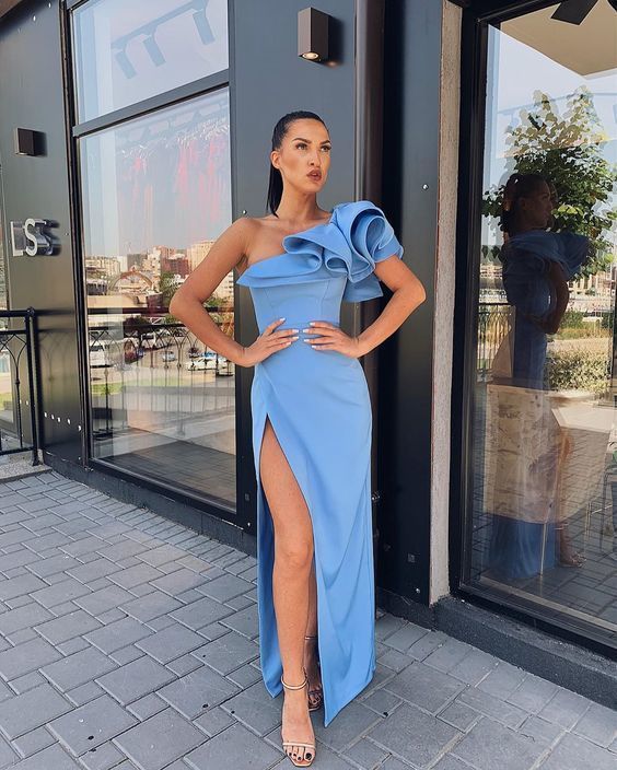 blue prom dress , evening dress cg13288