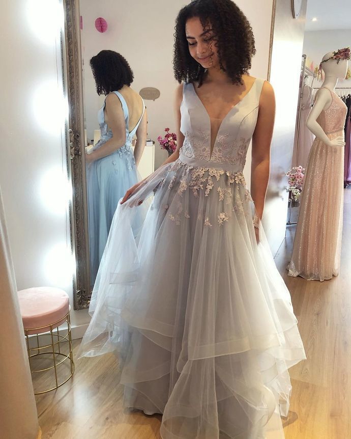 Sexy V-Neck A-Line Prom Dresses,Long Prom Dresses cg13350