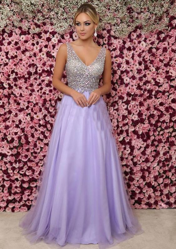 Liac Crystal Beaded Long Prom Dresses Formal Evening Fancy Dress cg13416