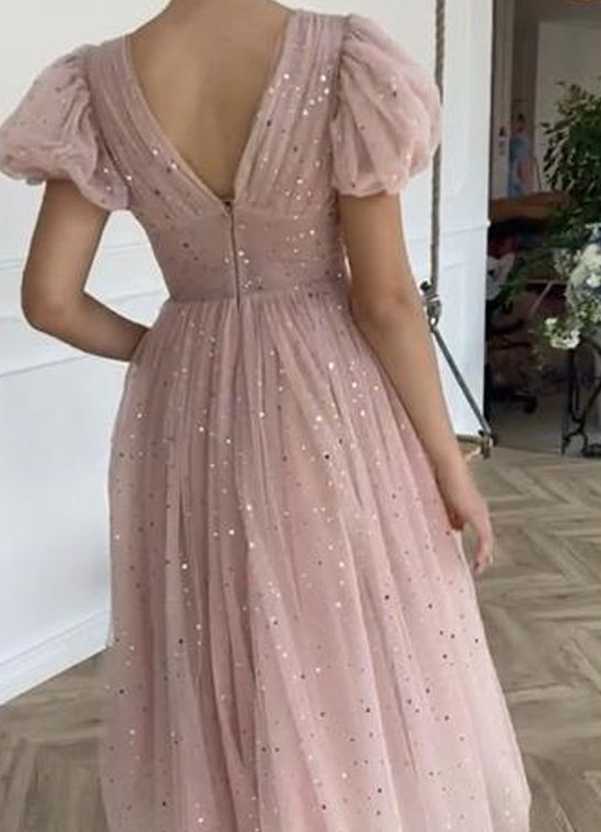 Pink Bling Bling Tulle Prom Dress , Charming Prom Dress cg13422