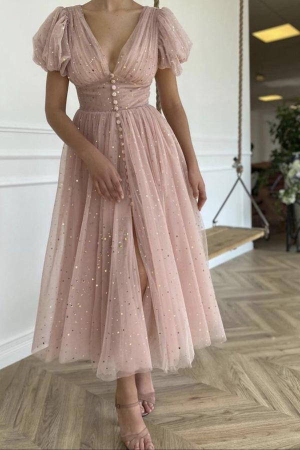 Pink Bling Bling Tulle Prom Dress , Charming Prom Dress cg13422
