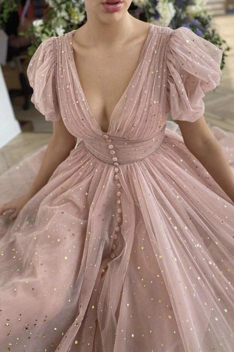 Pink Bling Bling Tulle Prom Dress , Charming Prom Dress cg13422