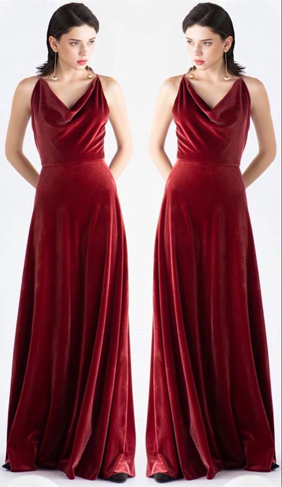 Rust velvet bridesmaid dresses prom dresses 2021 cg17308