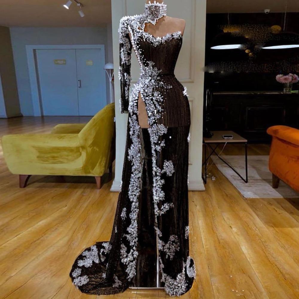 side slit prom dresses, mermaid prom dresses, lace prom dresses cg20396