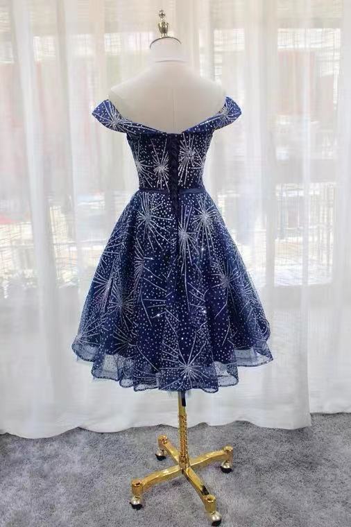 Off Houlder Bridesmaid Dress, Sequin Evening Dress, Short Homecoming Dress,custom Made cg21680
