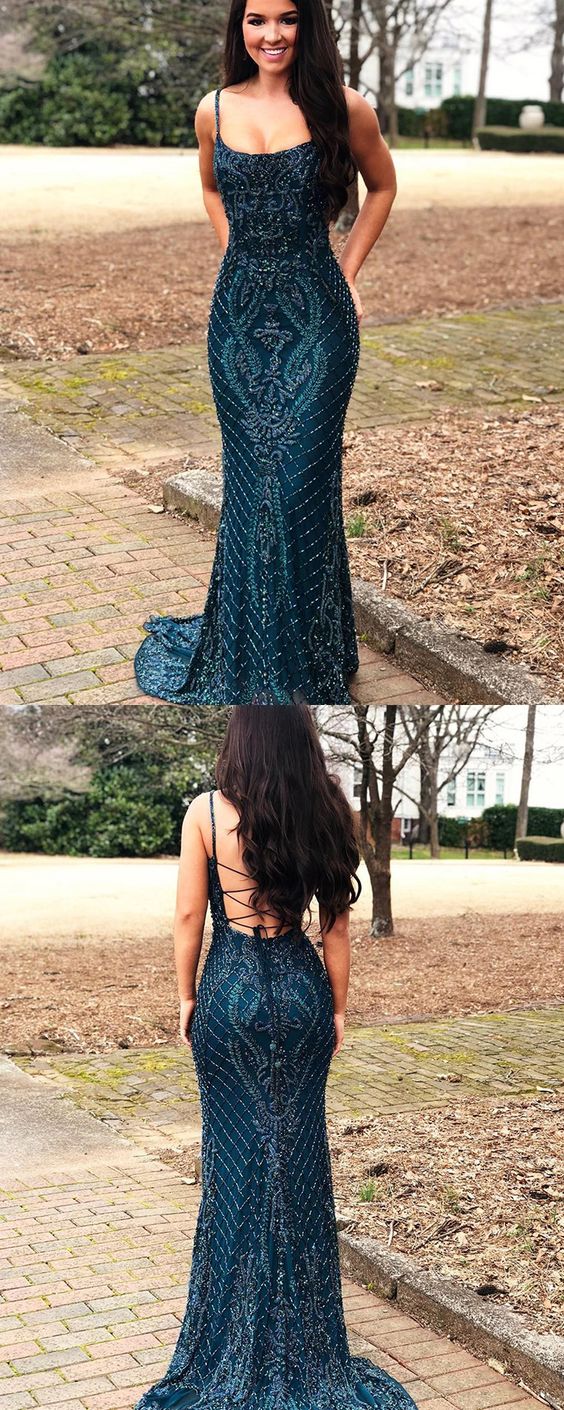 gorgeous square neck beading mermaid evening prom dress cg5341