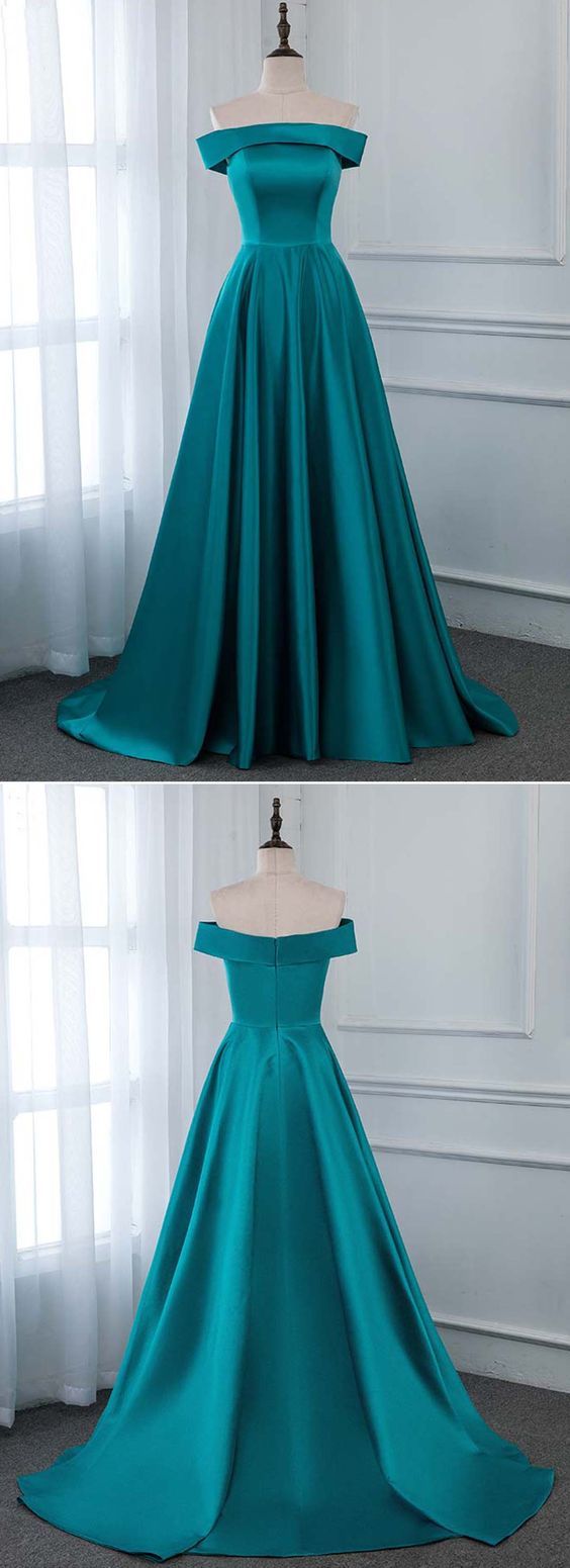 Turquoise Satin Strapless Long Bridesmaid Dress, Prom Dress cg7554