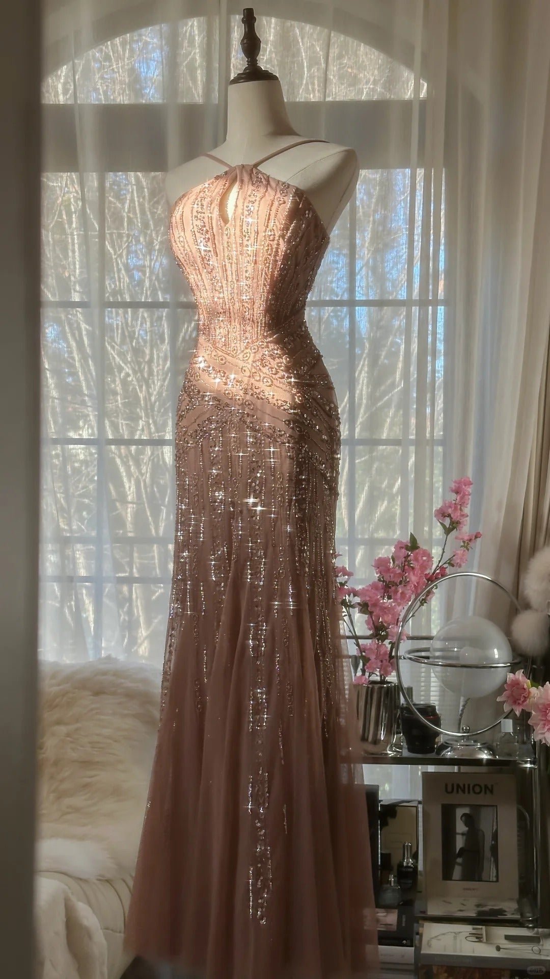 Vintage Champagne Evening Dresses, Sleeveless Long Party Gowns  cg25518