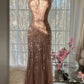 Vintage Champagne Evening Dresses, Sleeveless Long Party Gowns  cg25518