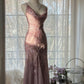 Vintage Evening Dresses, Sleeveless Pink Party Gowns  cg25514