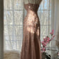Vintage Champagne Evening Dresses, Sleeveless Long Party Gowns  cg25518