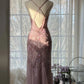 Vintage Evening Dresses, Sleeveless Pink Party Gowns  cg25514