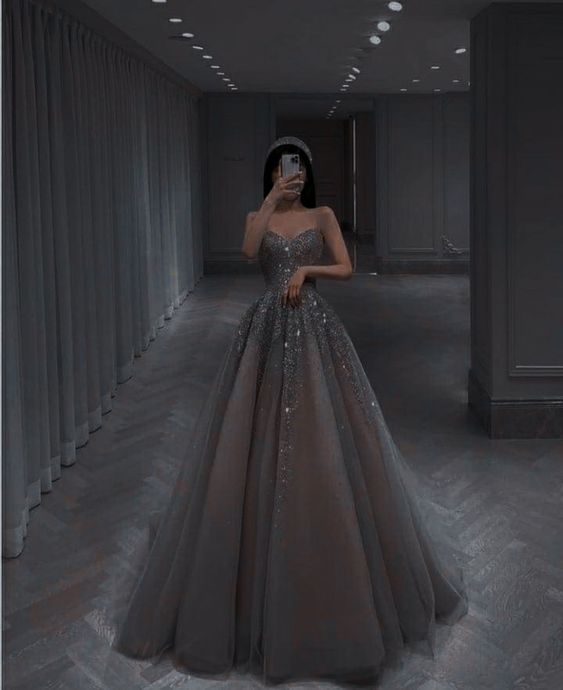 Gray Prom Dress ,Birthday Party Dress Evening Gown  cg24984