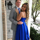Sexy Royal Blue Satin Prom Dress    cg24891