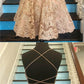 Unique Spaghetti Straps Crisscross Back A-Line Short Homecoming Dresses, Gold Lace Homecoming Dresses cg04