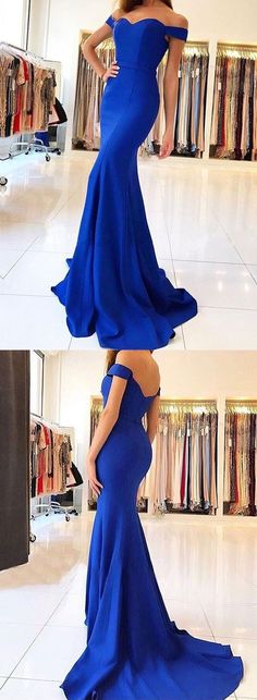 Sexy Mermaid Royal Blue Prom Dress,Sweep Train Long Evening Dress,Mermaid Evening Dresses  cg10193