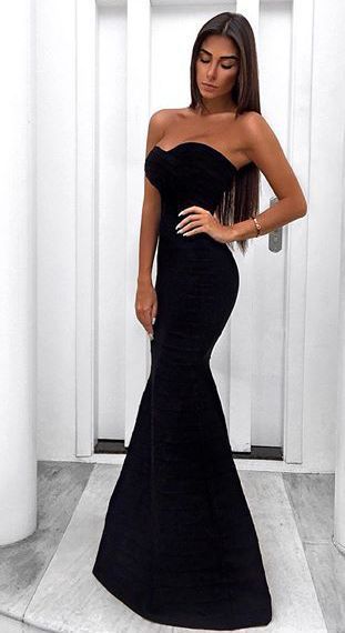Sexy Black Prom Dress, Mermaid Sweetheart Evening Dress, Long Prom Dresses Evening Dress cg1190