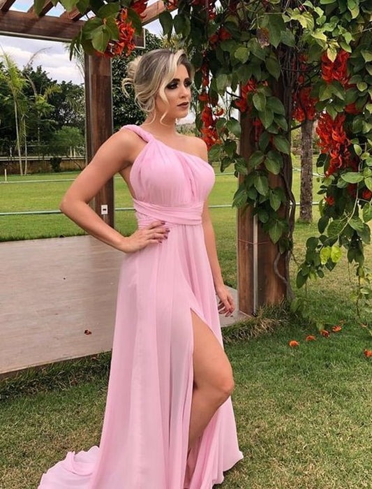 Pink Sexy Prom Dress with Slit    cg12485