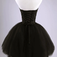Beautiful Black Short Lace And Tulle Homecoming Dress    cg12962
