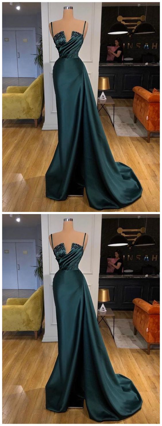 Sleeveless Floor-Length green Prom Dresses   cg13055