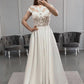 White lace long prom dress white evening dress    cg13367