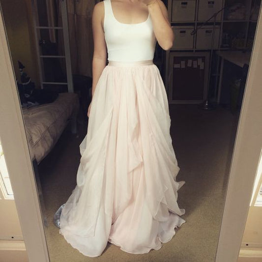 Unique tulle prom dress, sleeveless prom dress   cg13611