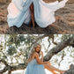 Sexy Deep V neck Chiffon Evening Party Dress, Long Prom Dresses cg1400