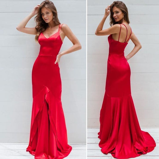 Satin Mermaid Prom Dress, Prom Dresses, Formal Prom Dress   cg15237