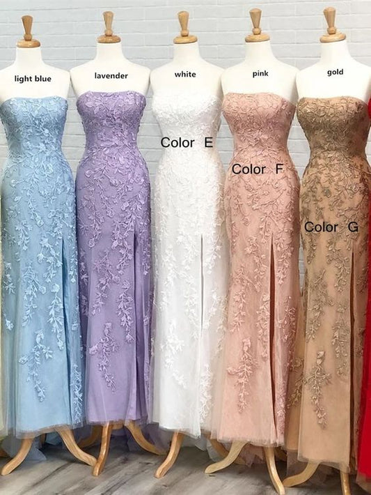 2021 Mermaid Long Prom Dresses with Appliques and Beading Fashion Formal Dress With Slit   cg15392