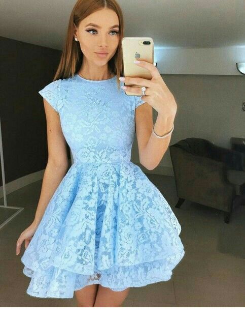 Cute light blue lace dress cg1580