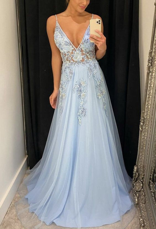 Elegant Light Blue Prom Dresses 2021   cg16242