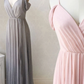 SIMPLE V NECK OFF SHOULDER PINK PROM DRESS, PINK BRIDESMAID DRESS    cg17276