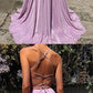 CHARMING SIMPLE SPAGHETTI-STRAPS A-LINE V-NECK Modest PROM DRESSES WITH SEQUINS cg174