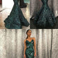 Mermaid Sweetheart Sweep Train Green Sequined Prom Dress cg1822