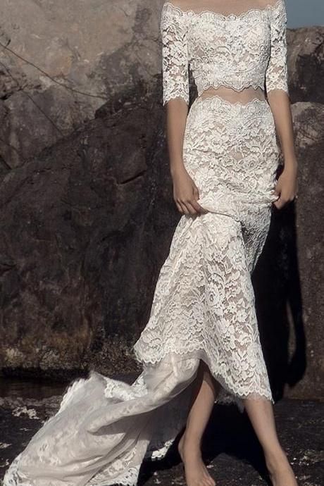 wedding dress Applique Lace Prom Dress    cg19252