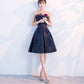 Short Homecoming Dress, Satin Homecoming Dress, A-Line Homecoming Dress, Applique Homecoming Dress, Backless Junior School Dress cg1968