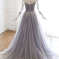 UNIQUE TULLE SEQUIN LONG PROM DRESS, TULLE EVENING DRESS cg2032