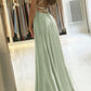 sage green prom dress    cg21008
