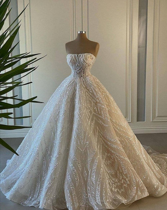 white prom dress, ball gown wedding dress    cg21185