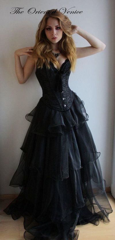 Elegant Prom Dresses,Black Gothic Corset Prom Dresses Sweetheart Organza Ruched Gothic Evening Party Gowns cg2167